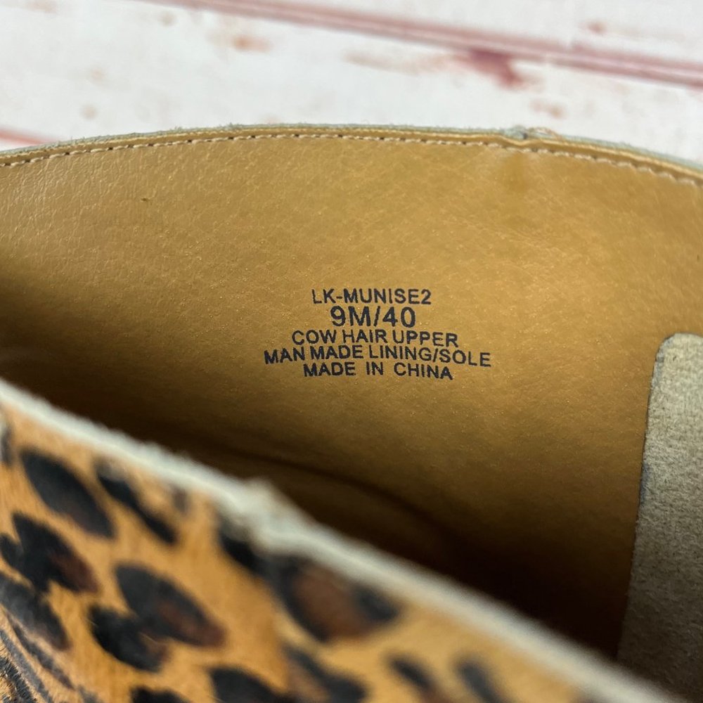 Lucky Brand Munise Leopard Print Calf Hair Booties Slip On Size 9 - Picture 8 of 10